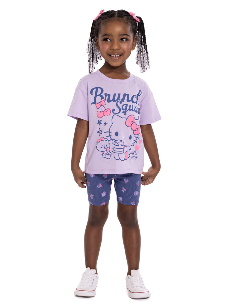 Baby Girls Graphic Tee and Bike Shorts Set, 2-Piece