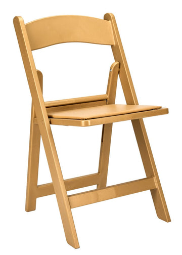 Bullion Gold with Gold Seat Resin Steel-Core Folding Chair