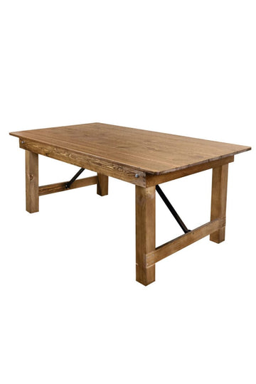 72″ x 40″ (6 Foot ) Chestnut Finish Rectangle Straight Leg Wood Farm Table