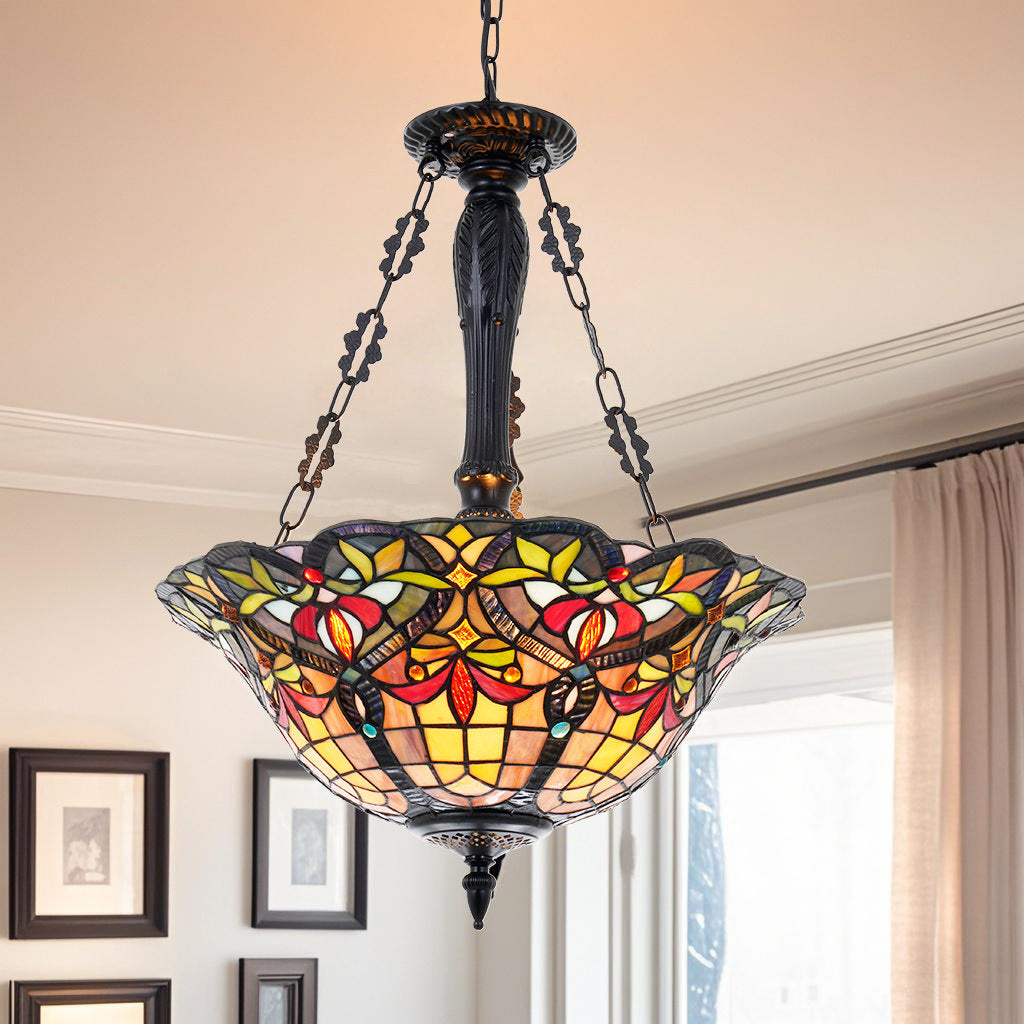 3-Light Dimmable Tiffany Antique Unique/statement Pendant