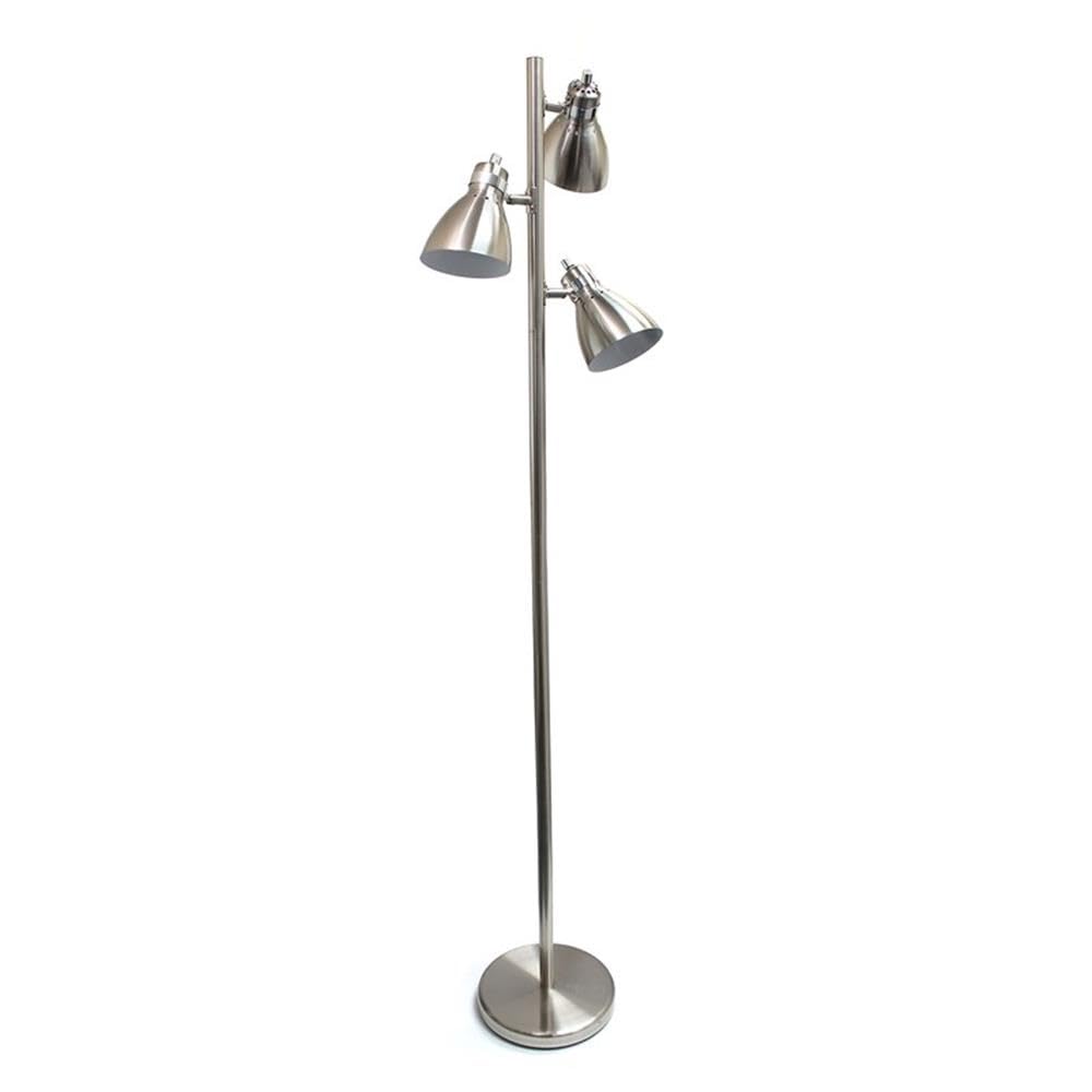 Metal 3 Light Tree Floor Lamp, Brushed Nickel