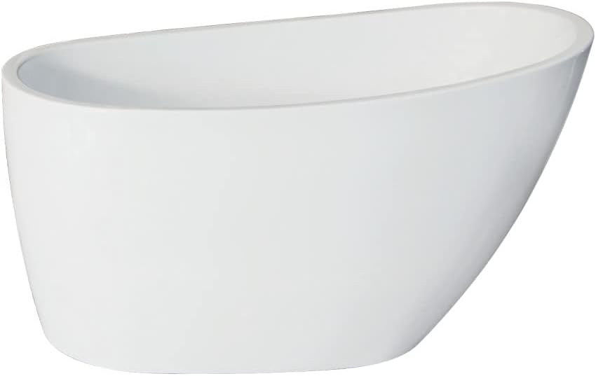 VTRS482627 48-Inch Acrylic Freestanding Tub with Drain, Glossy White