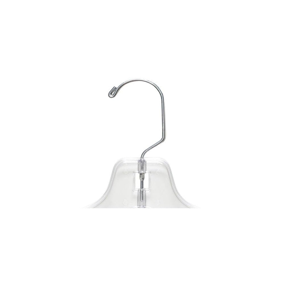 17" Clear Mid-Heavyweight Plastic Hanger, 50 Pack, Made in USA