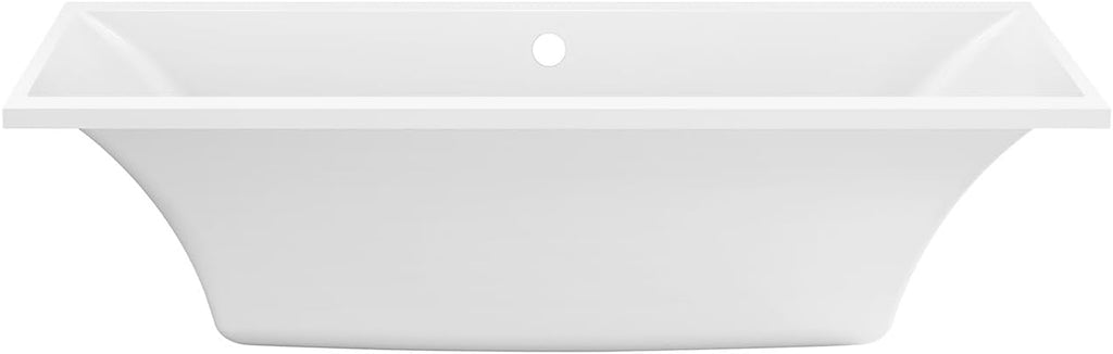 VTPN673619C 67-Inch Acrylic Drop-In Tub with Reversible Drain, Glossy White