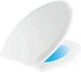 Elongated Smart Toilet Seat with Automatic Lid and Seat Opening, Hands-Free Operation, LED Night Light