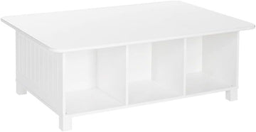 Kids Desk and Activity Table with 6 Storage Cubbies for Folding Bins - Art Craft or Train Table Design for Play Area