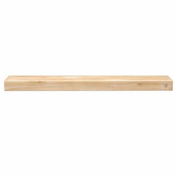 Dakota 72 Inch Fireplace Mantel Shelf, Box-Constructed Pine Wood Shelf with 9" Depth, Whitewash Floating Mantel