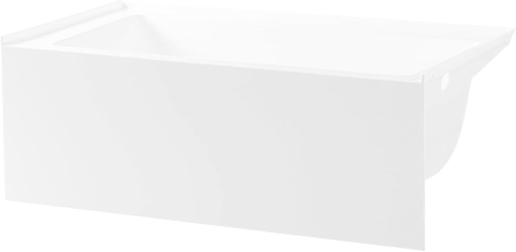 VTAP603222R 60-Inch Acrylic 3-Wall Alcove Tub with Right Hand Drain Hole, White