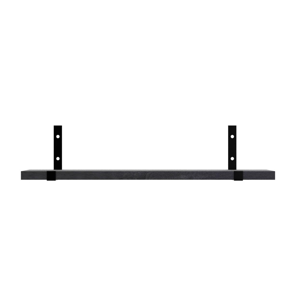 Floating Shelves for Wall, Wood, Set of 5, Width 4.75 Inches, Black