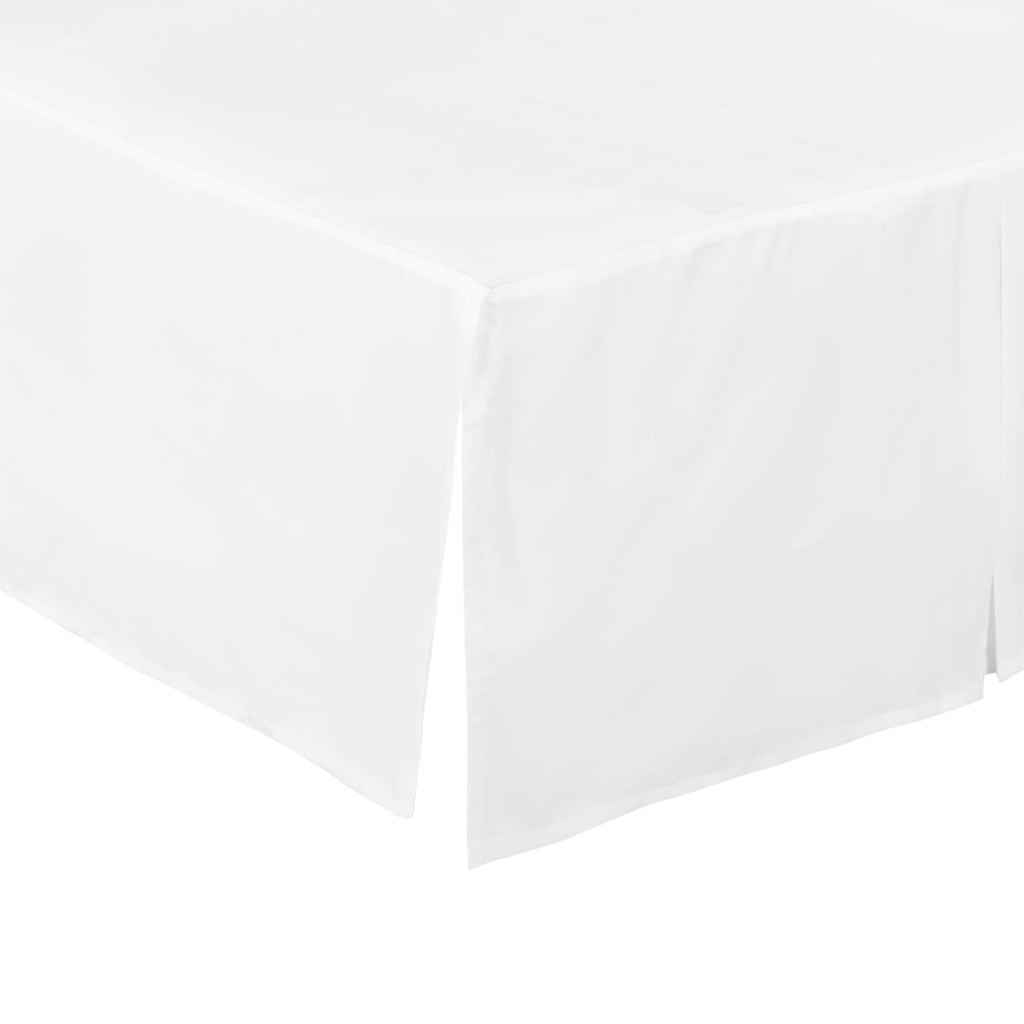 White Pleated Crib Skirt; 100% Natural Cotton Nursery Crib Bedding Skirt for Baby Boys and Girls; Crib Dust Ruffle