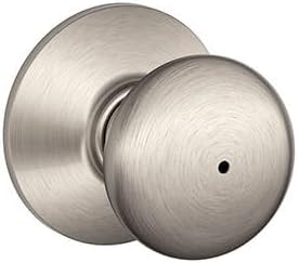 Plymouth Bed/Bath Privacy Door Knob with Lock, Satin Nickel