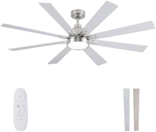 72" Ceiling Fan with LED Light and Remote - Brown and Black
