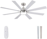 62" Ceiling Fan with LED Light and Remote - Black and Brown