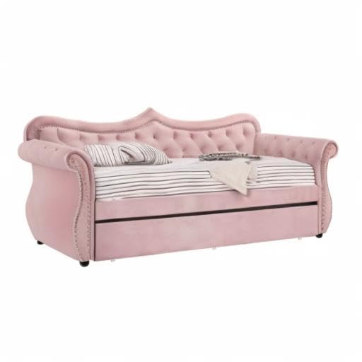 Fully Upholstered Daybed with Twin Size Trundle Sofa Bed Living Room Guest Bed Bedroom Box Spring Not Required