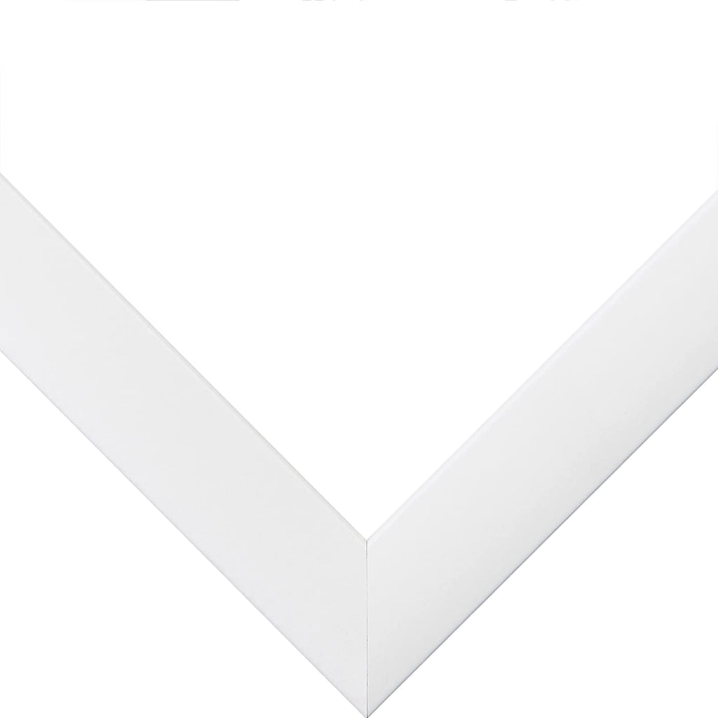 Frames Contemporary, 13x15 Picture Frame Matted for a 9x12 Photo, White Satin, Set of 4