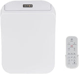 Square Electric Bidet Toilet Seat with Remote Control, Warm Water Wash, Heated Seat, Adjustable Temperature, Moving Nozzle Massage, Night Light, Fits Existing Toilets