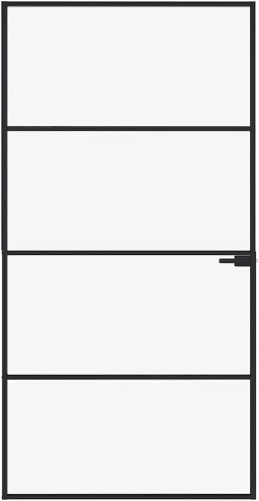 VidaXL vidaXL Interior Door, Aluminum Frame Glass Door, Inner Door with Alloy Handle for Bathroom Be