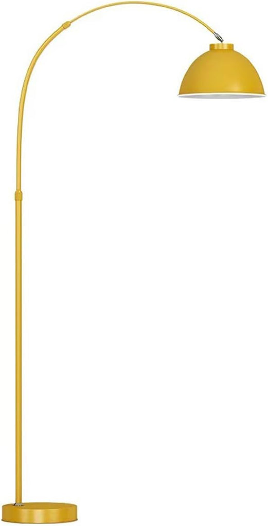 Modern Arc Yellow Floor Lamp,Tall Reading Lamps Floor Standing,Adjustable Macaron Color Floor Lamps Bedroom and Office