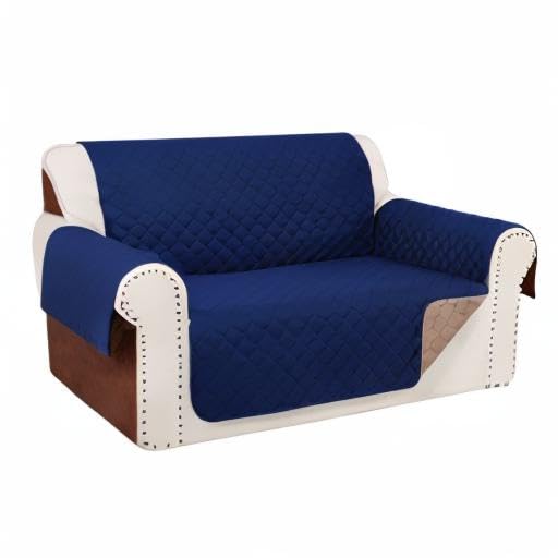 Loveseat Couch Cover for Dogs, Navy/Camel