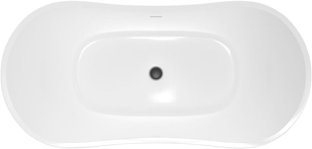 Philo 54 Inch Acrylic Double Slipper Freestanding Tub