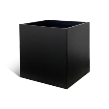 Galvanized Steel Planter Box 16Inch, Black, Metal Square Planter