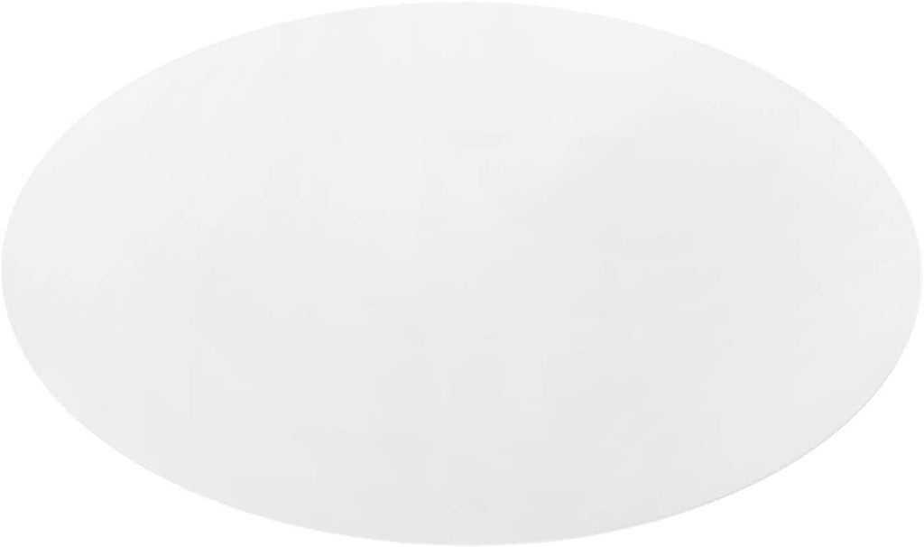 Inspired Tulip Style Oval Pedestal Dining Table — Gold Base / White Top, 60″ Oval