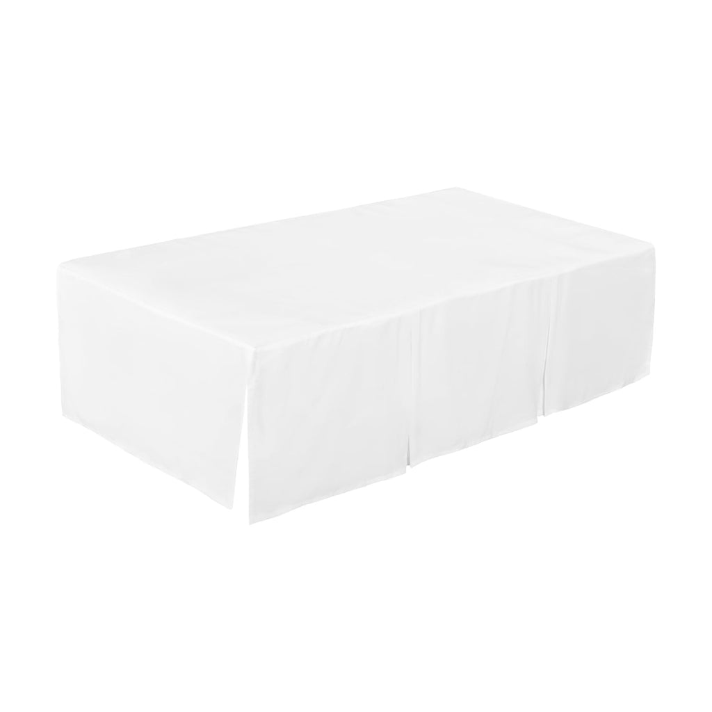 White Pleated Crib Skirt; 100% Natural Cotton Nursery Crib Bedding Skirt for Baby Boys and Girls; Crib Dust Ruffle