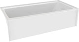 Prism 60 in. L x 30 in. W Acrylic Alcove Left-Hand Drain Bathtub, White