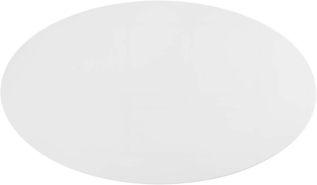 Lippa 48" Mid-Century Modern Dining Table with Oval Top and Pedestal Base in White