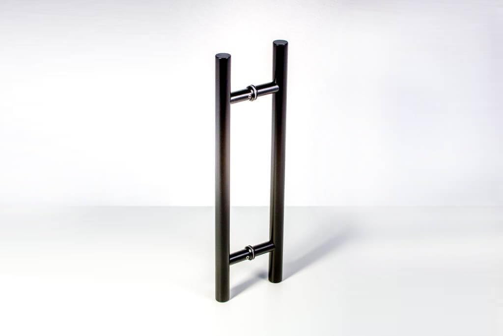 12" Long Two-Sided Stainless Steel Matte Black Door Handles Modern Front Door Handle Pull for Commercial Glass Doors