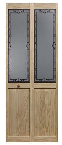 Craftsman Bifold Interior Wood Door, 24" x 80", Unfinished Pine