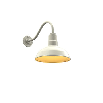 Gooseneck Barn Light Outdoor 12 Inch Farmhouse Exterior Wall | Cream/Brass