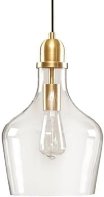 Auburn Pendant Lighting for Dining Room, Industrial Kitchen Lights, Hand-blown Glass Bell Shaped Pendant Light for
