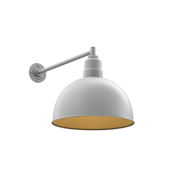 Bowl Dome Barn Light 15" | Outdoor Garage Wall Light | Modern Gray/Brass