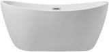 Indoor Modern 54 inch soaking double slipper bathtub in glossy white