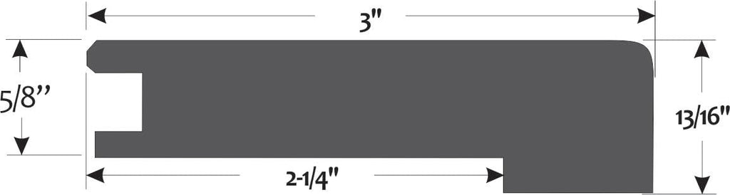 American White Oak Stair Nosing for 5/8" Flooring Thickness, Unfinished, Square Front, 3.5' Length