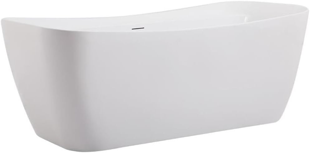 Indoor Modern 67 inch Soaking Bathtub in Glossy white - 67x30.7x25.5