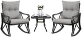 3-Piece Outdoor Patio Furniture Set - Bistro | Gray for Backyard, Garden & Porch