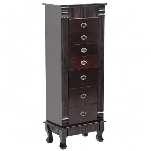 Large Jewelry Armoire Cabinet, Dark Brown