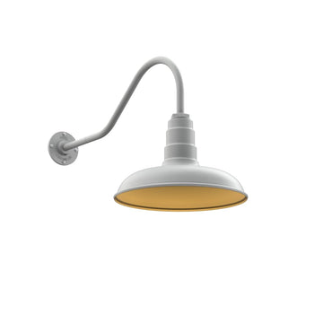 Vintage Barn Light 14 Inch Gooseneck Outdoor Gas | Modern Gray/Brass