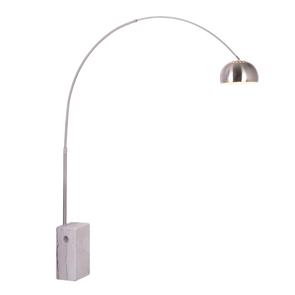 Arc Floor Lamp with Rectangle Marble Base, Adjustable Height
