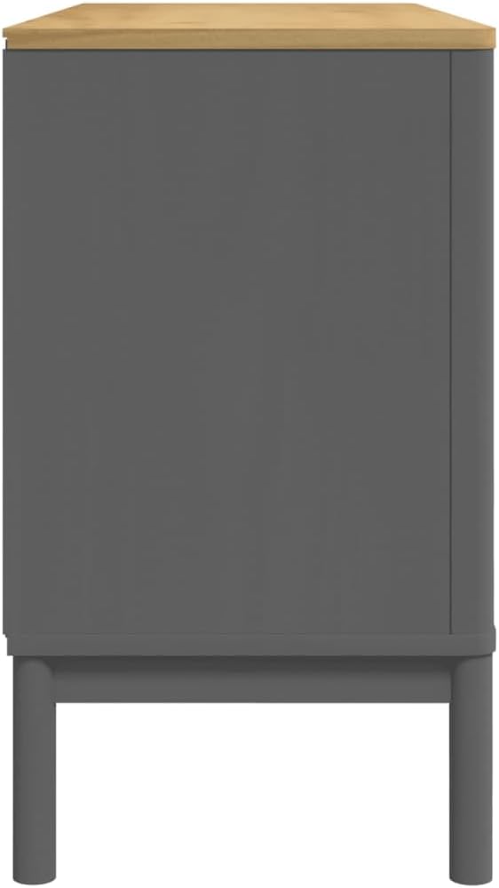 Gray Pine Wood Sideboard 44.9" Buffet Storage Cabinet | Modern gray wood accent chest with spacious top and wooden