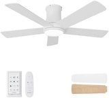 Autoday 62" Ceiling Fan with LED Light and Remote - Brown and Black