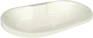 66x42 Oval Acrylic Drop-In Bathtub, Biscuit Finish, Contoured Design with Molded Armrests, High-Gloss