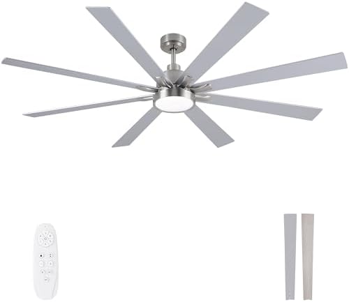 72" Ceiling Fan with LED Light and Remote - Brown and Black