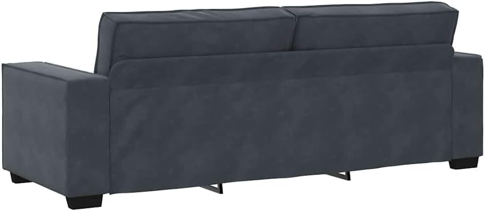 Modern Velvet Sofa Durable Velvet Sofa with Removable Covers Stylish Modern Decor Comfortable Two Seater Dark Grey
