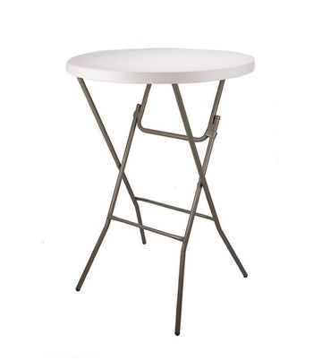 32" Round White Plastic Cocktail Table