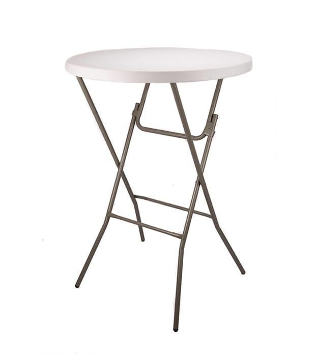 Round White Plastic Cocktail Table