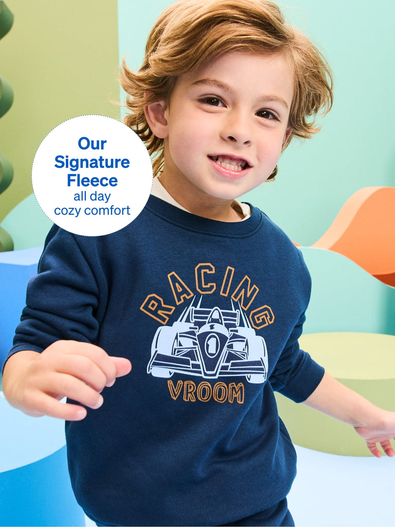 Baby & Toddler Boy Cotton 2-Piece Set, Fleece Crewneck & Pull-On Joggers