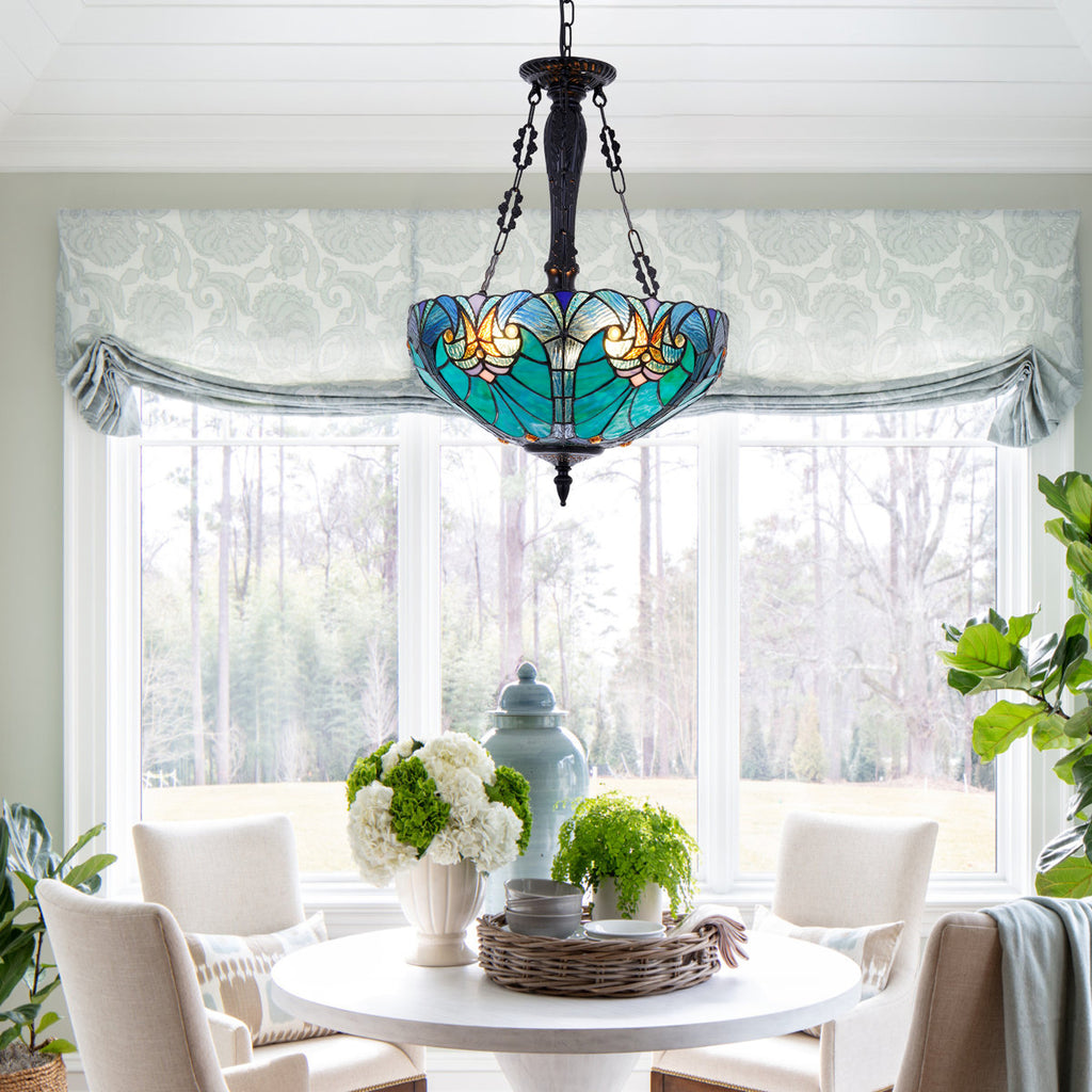 3-Light Dimmable Tiffany Antique Unique/statement Pendant